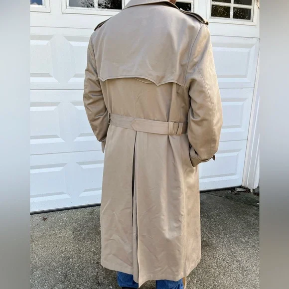 Vintage Christian Dior Long Double Breasted Light tan Trench Coat 44R - Picture 6 of 11